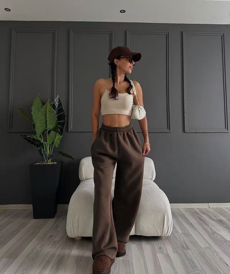 T588-849 Wide leg pants casual women's autumn and winter straight leg