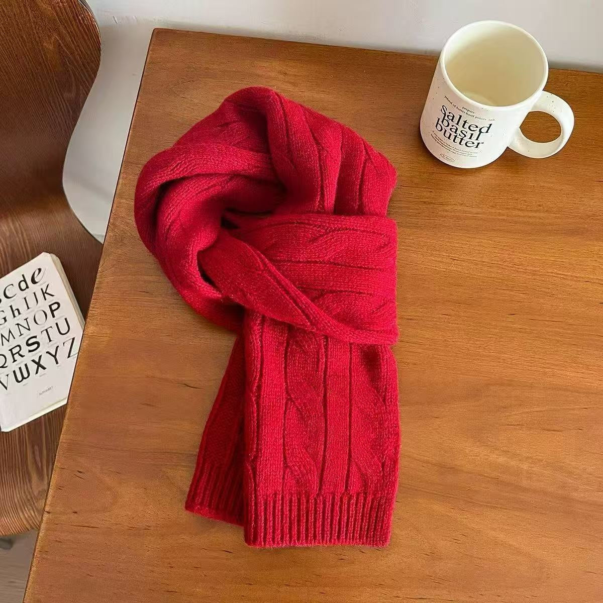 T588-890  Men's and women's winter cold resistant and warm knitted scarf