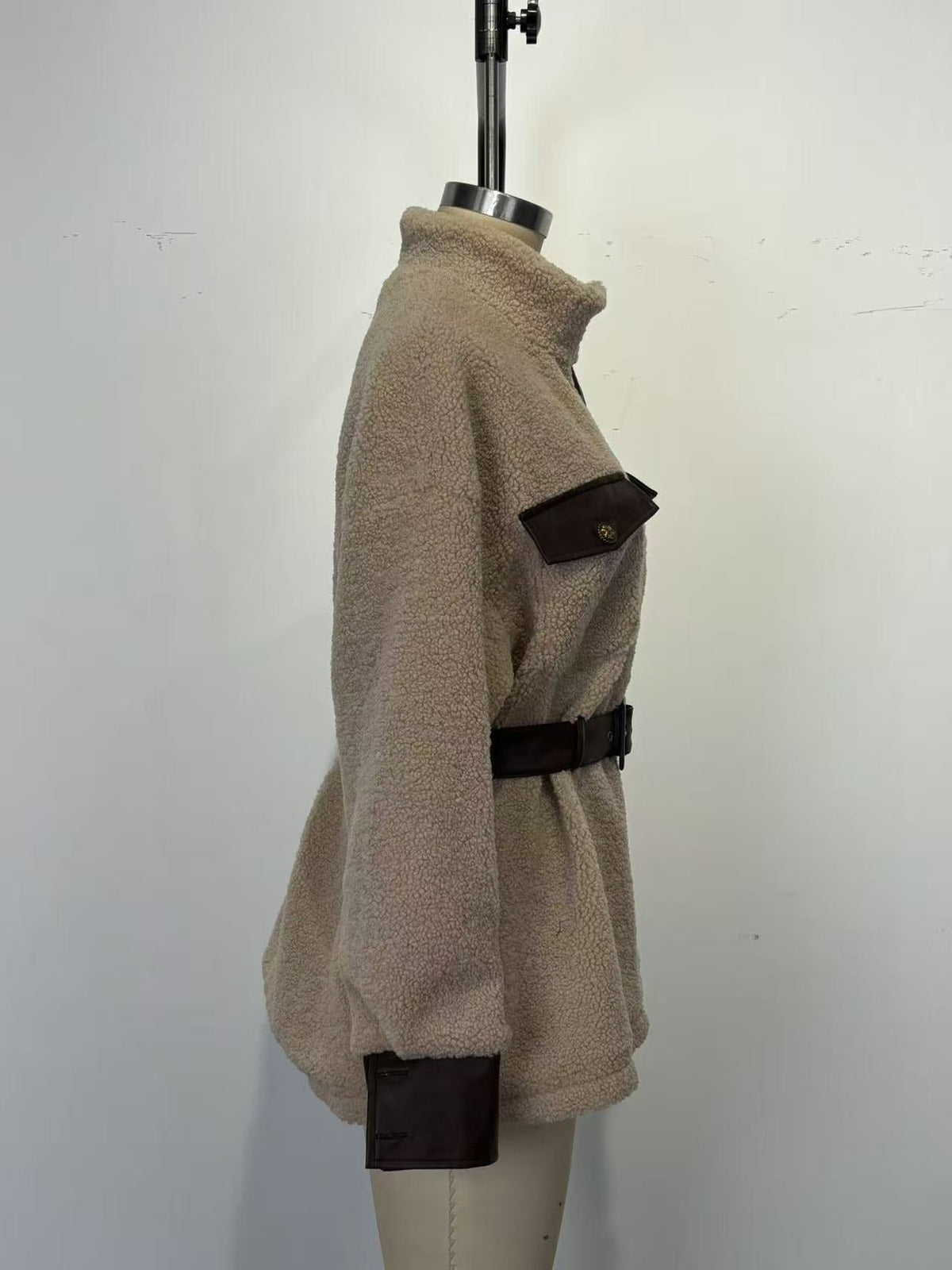 T588-828 Plush coat medium long women's clothing