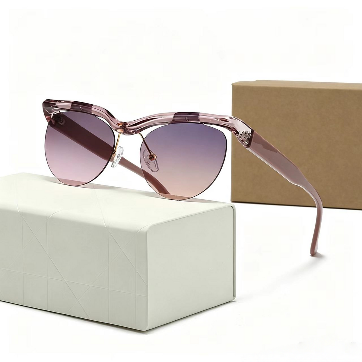 T588-1160 Elliptical personality sunglasses with large frame design