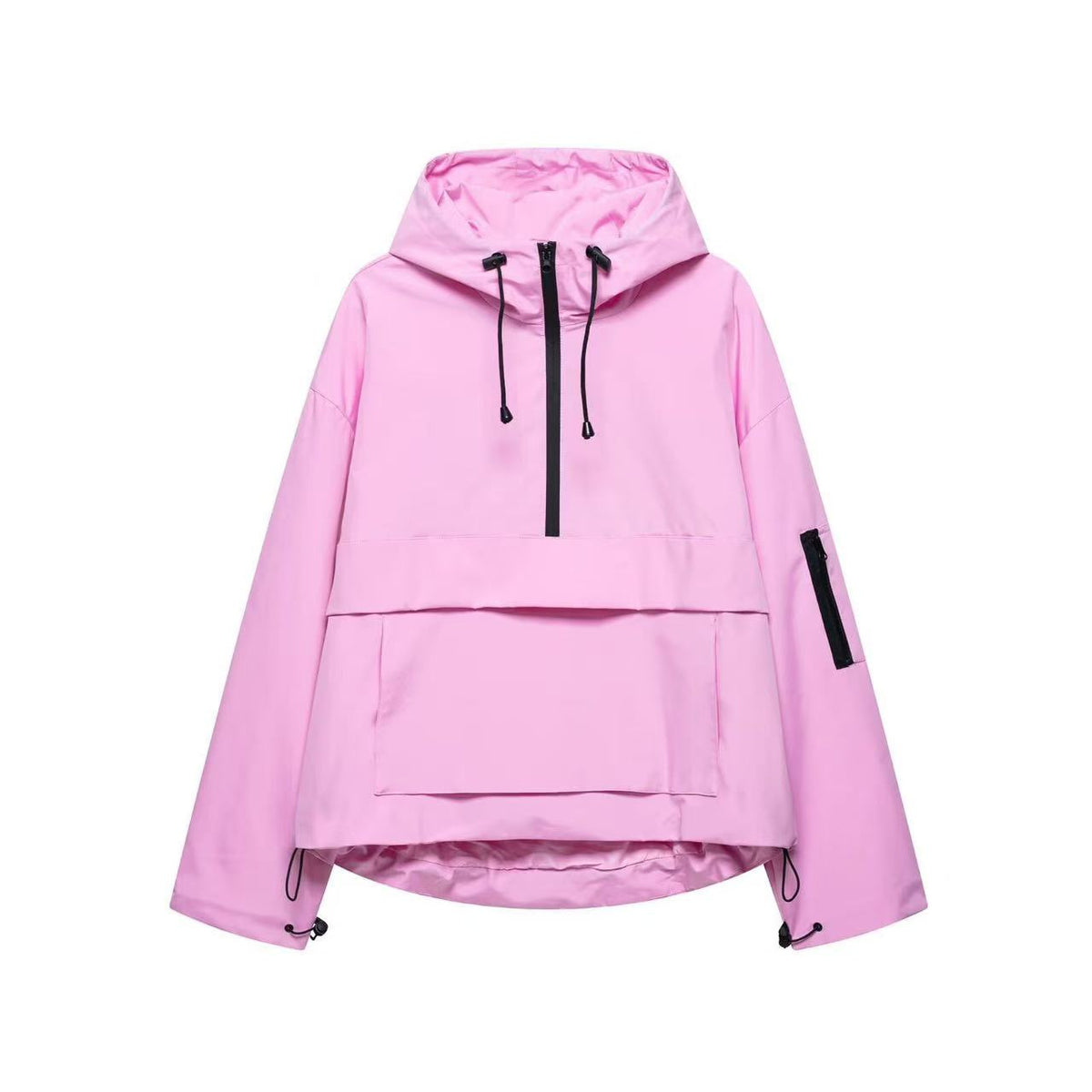 T588-928  Casual sports style semi zipper assault jacket hoodie hooded