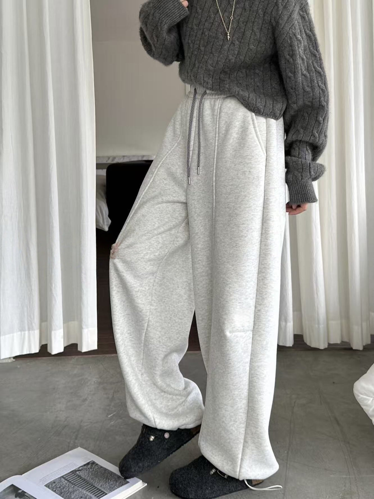 T588-631 -Casual loose wide leg pants-1688YF