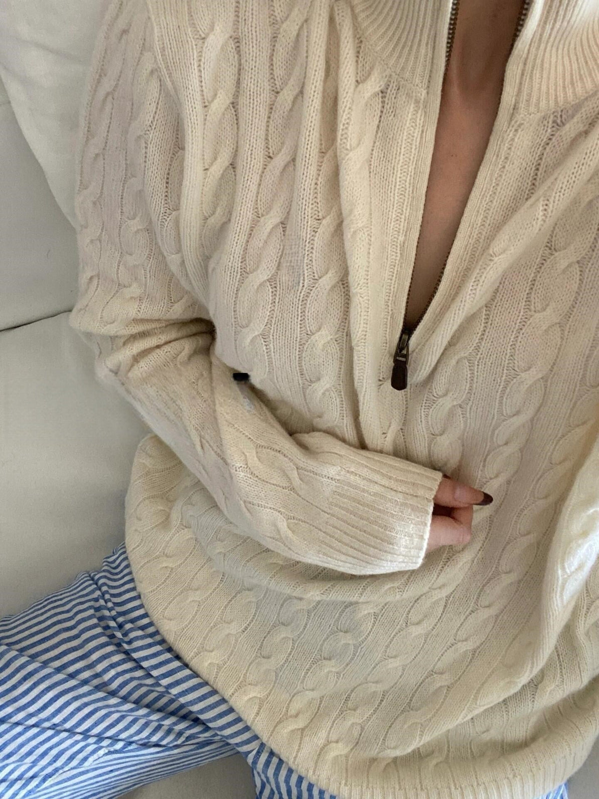T588-876 Half zip Knitted Sweater Spring and Autumn Edition