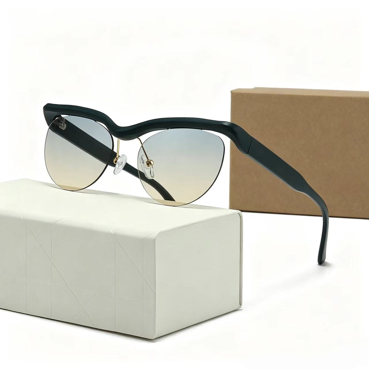 T588-1160 Elliptical personality sunglasses with large frame design