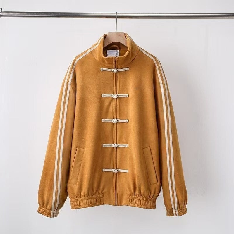 T588-869  Chinese style stand up collar buttoned jacket loose jacket