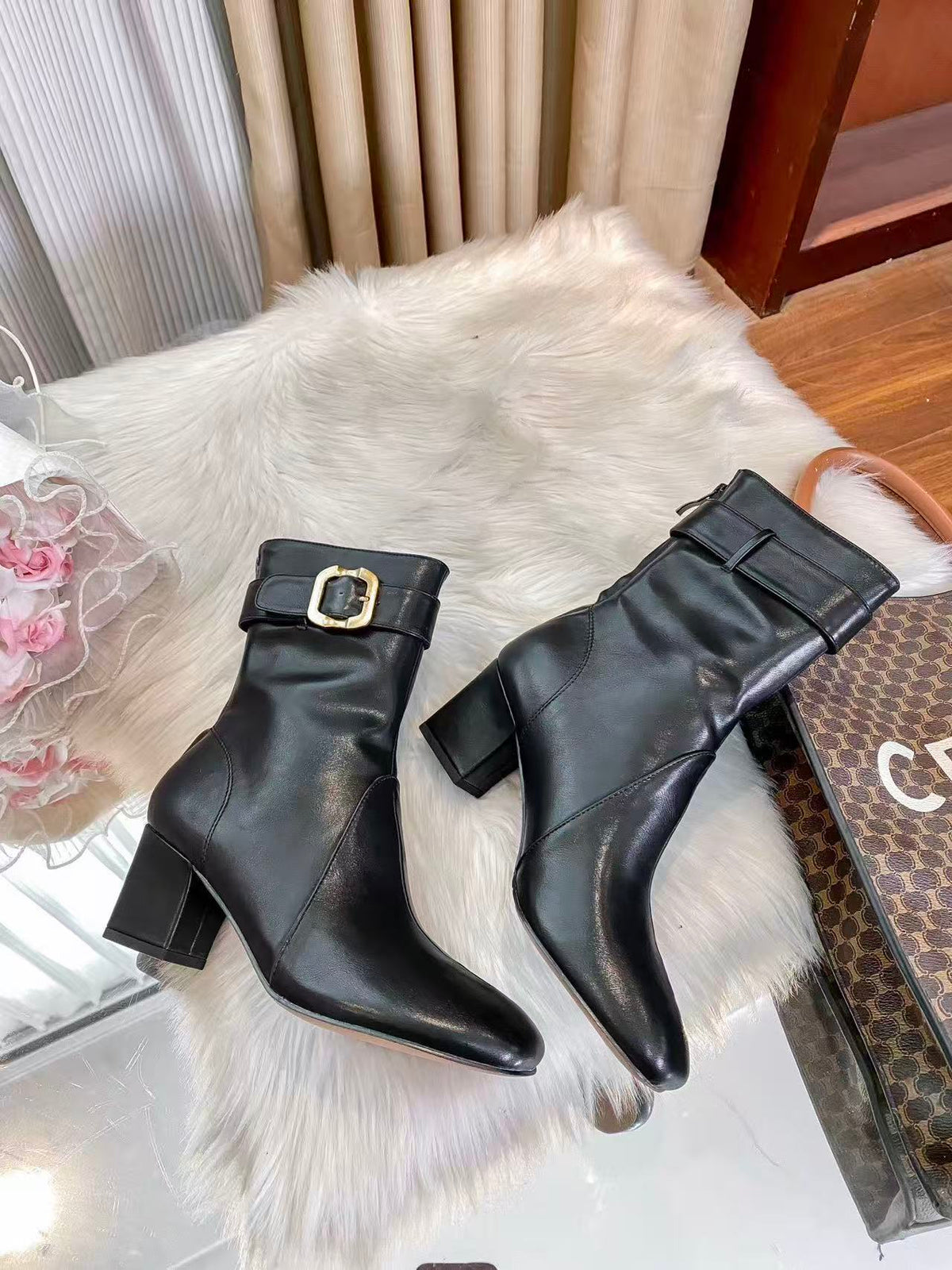 T588-861 Ladies' high-heeled high-heeled Martin boots