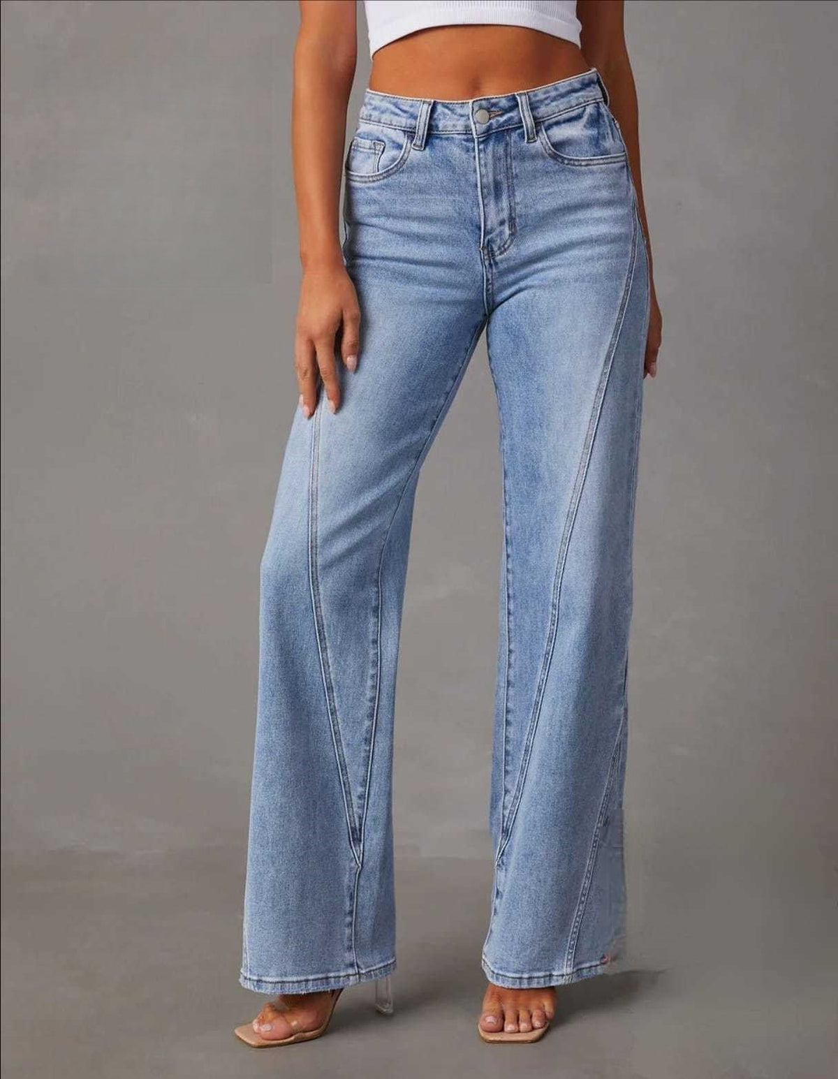 T588-477-High Rise Straight Jeans-GYYF