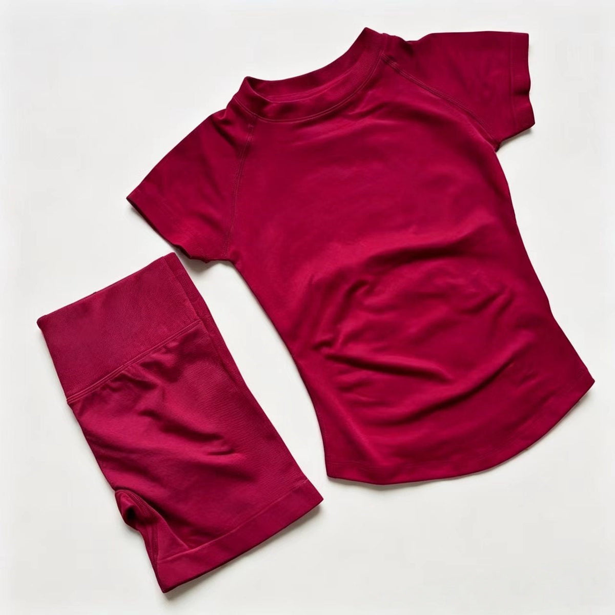 T588-1155 Breathable sports short sleeved shorts set, training exercise yoga fitness suit