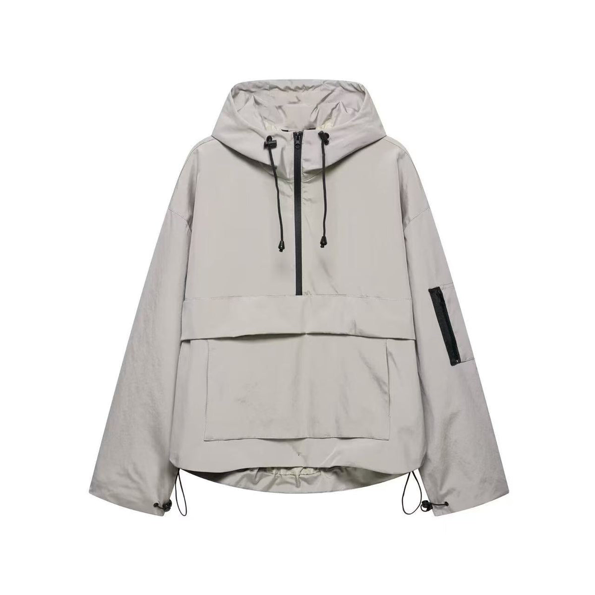 T588-928  Casual sports style semi zipper assault jacket hoodie hooded