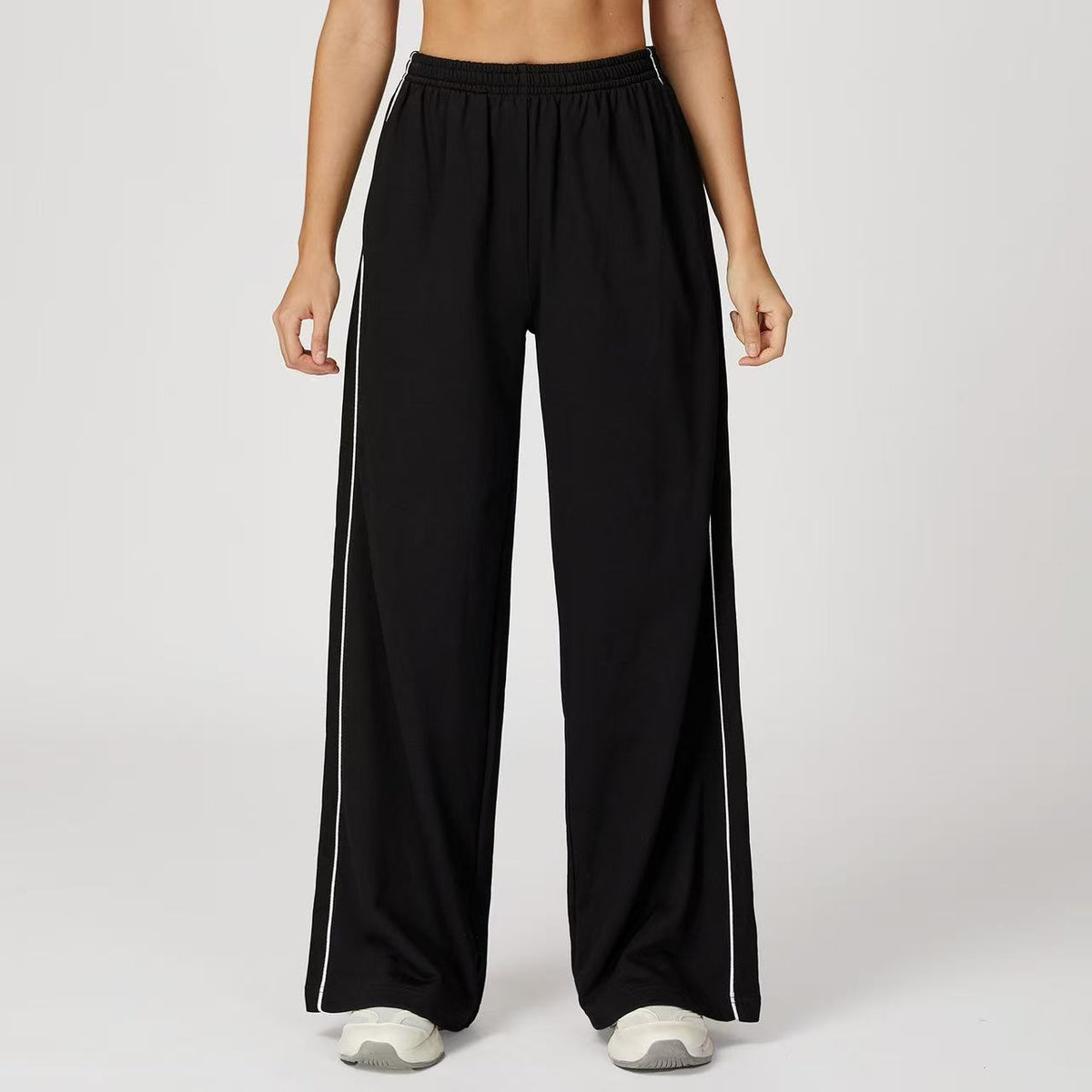 T588-901 High waisted straight leg sweatpants for outdoor casual wear