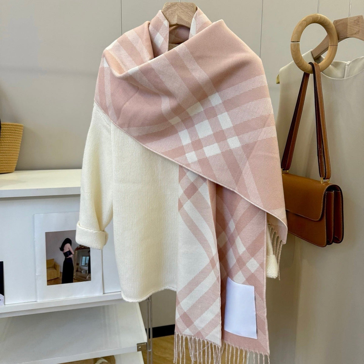T588-791   Autumn and winter plaid scarf imitation cashmere double-sided thickened plaid