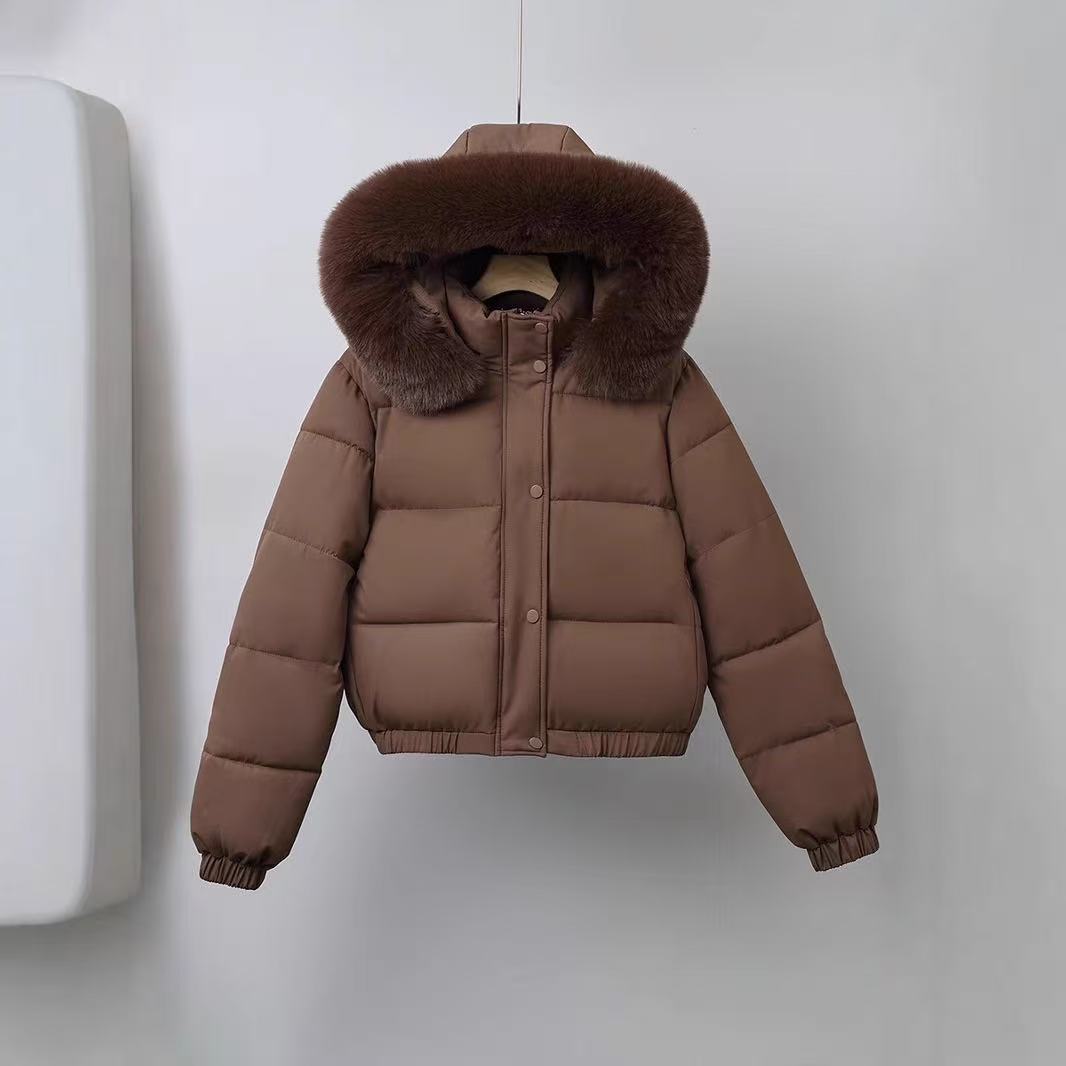 T588-737  Winter women's coat with fur collar for warmth
