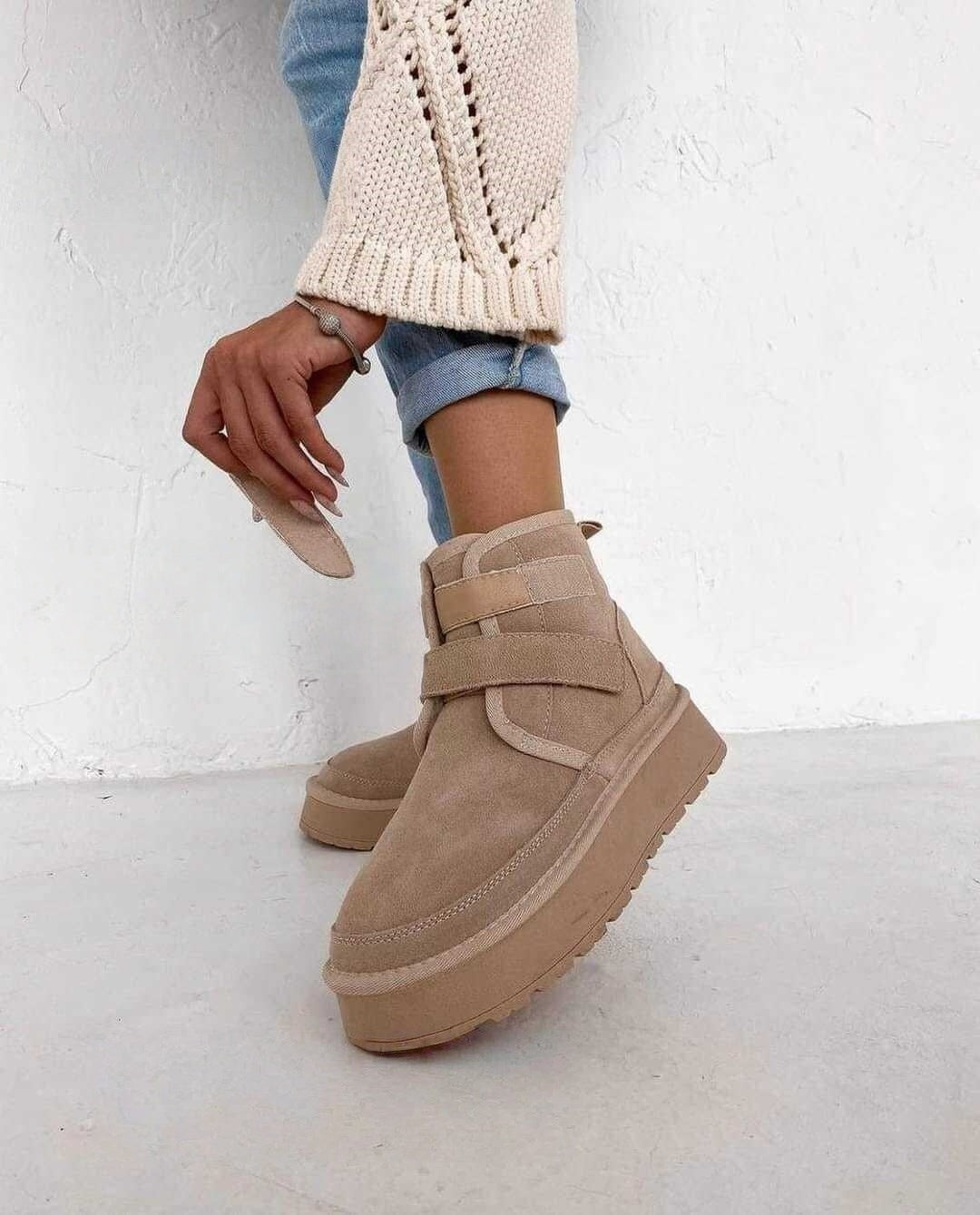 T588-714 Warm snow boots with thick soles and height increasing cotton shoes -TG