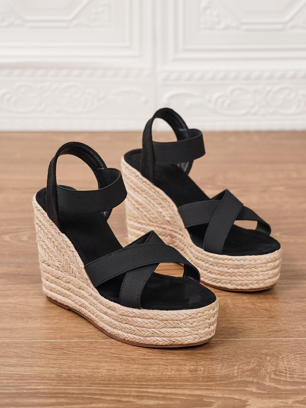 T588-1195  Sandals with Thick Bottom Slope and Women's Sandals